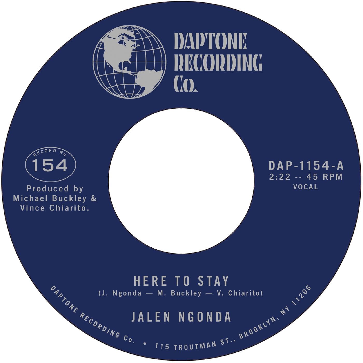 Jalen Ngonda - "Here to Stay" b/w "If You Don't Want My Love" 45 (Clear)