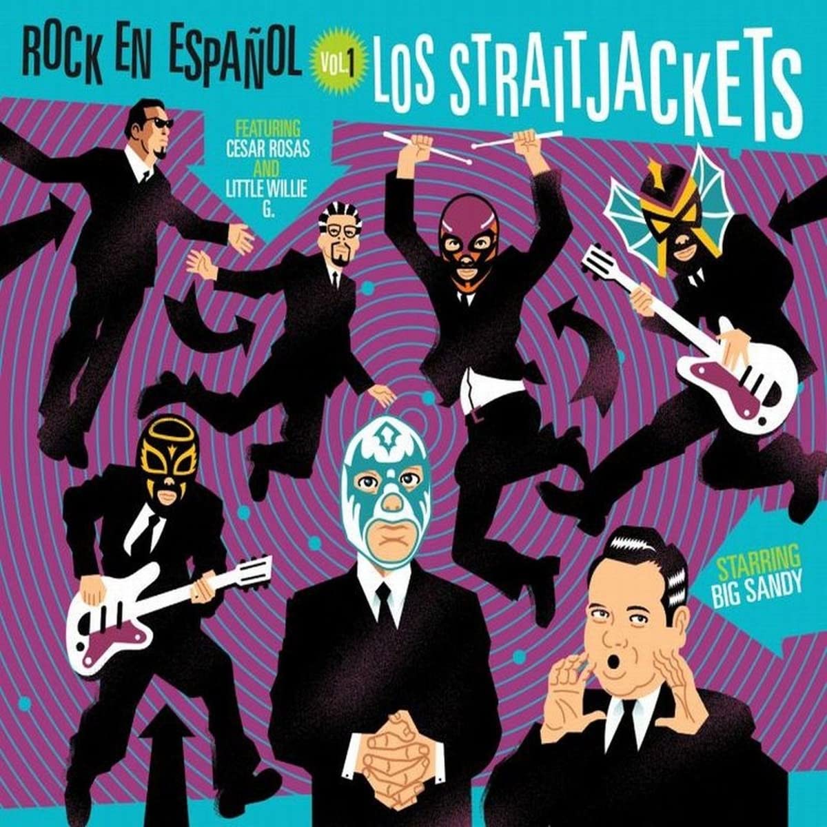 Los Straitjackets - "Rock en Español, Vol. 1 15th Anniversary" LP (Purple) Limited To 1000