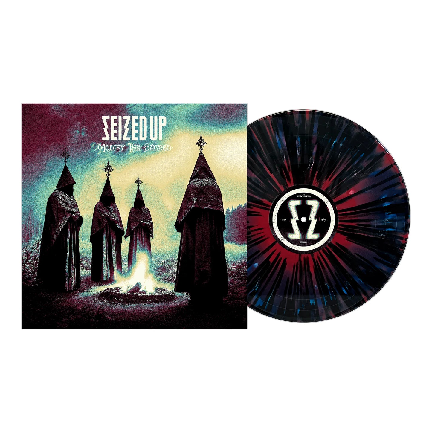 Seized Up - "Modify The Sacred" LP (White inside Sea Blue inside Oxblood w/ Black Splatter) Limited To 100