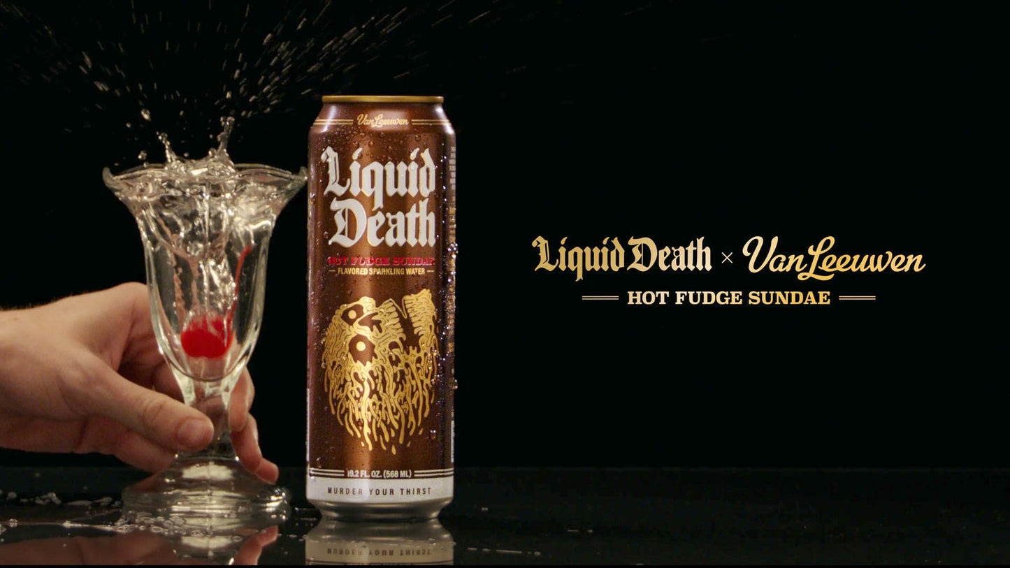 Liquid Death x Van Leeuwen Hot Fudge Sundae Flavored Sparkling Water