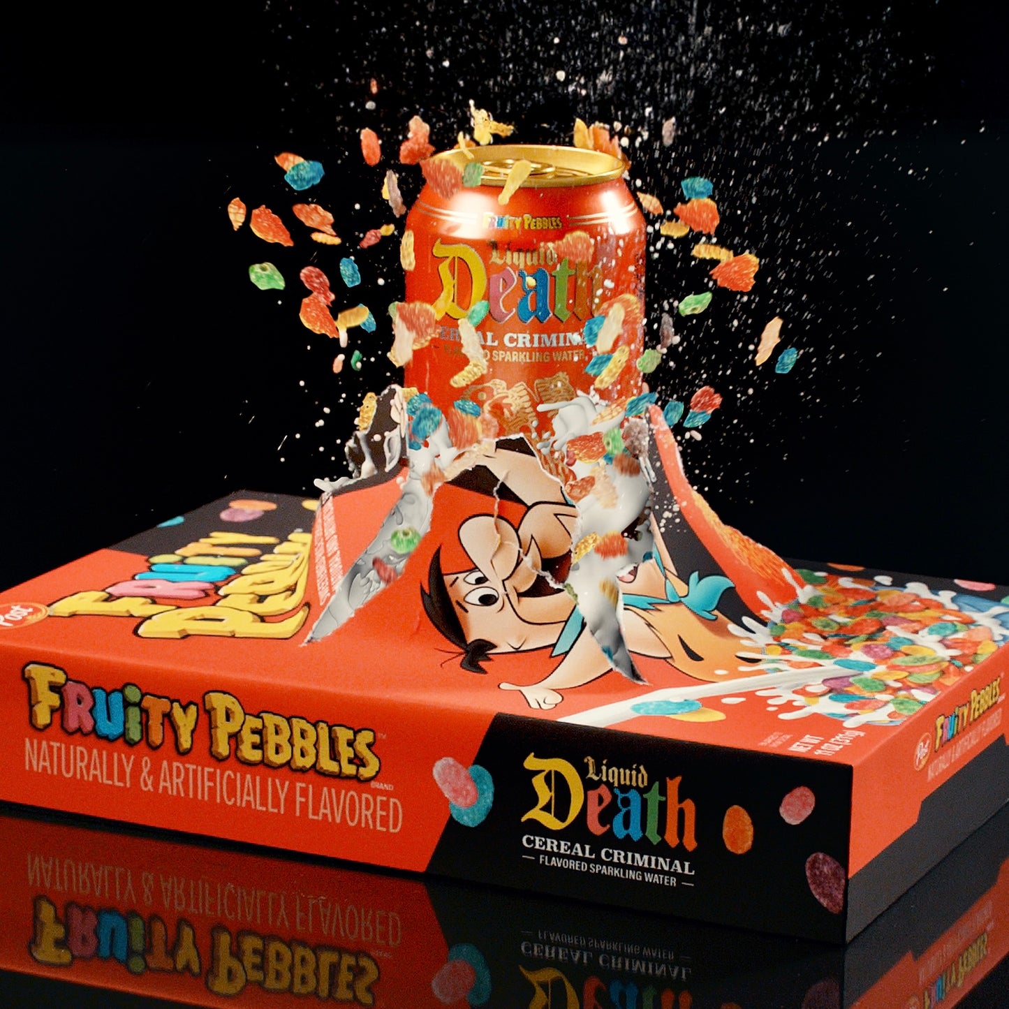Liquid Death x Fruity Pebbles Cereal Criminal Sparkling Water