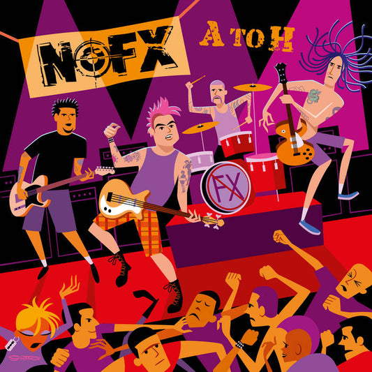 NOFX - A to H LP (Half Purple/Half Red with Yellow and Orange Splatter) Limited Edition Fat Wreck Chords 2025