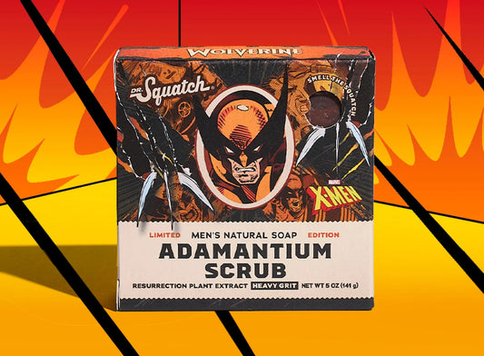 Dr. Squatch Adamantium Scrub Wolverine X-Men Marvel Limited Edition Natural Soap Bar - Heavy Grit